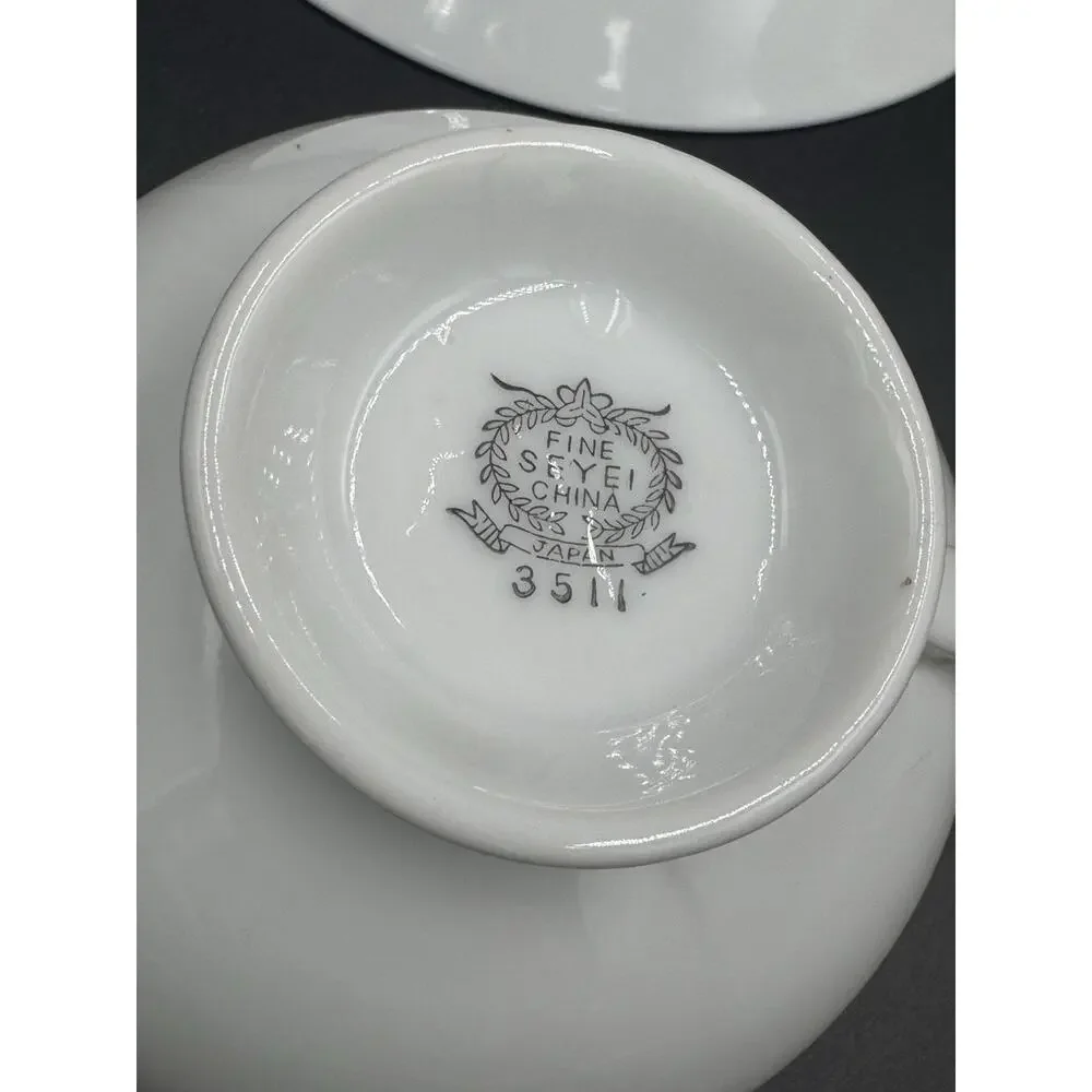 Vintage Seyei Snowy Atomic Snowflake MCM Tea Cup & Saucer Set